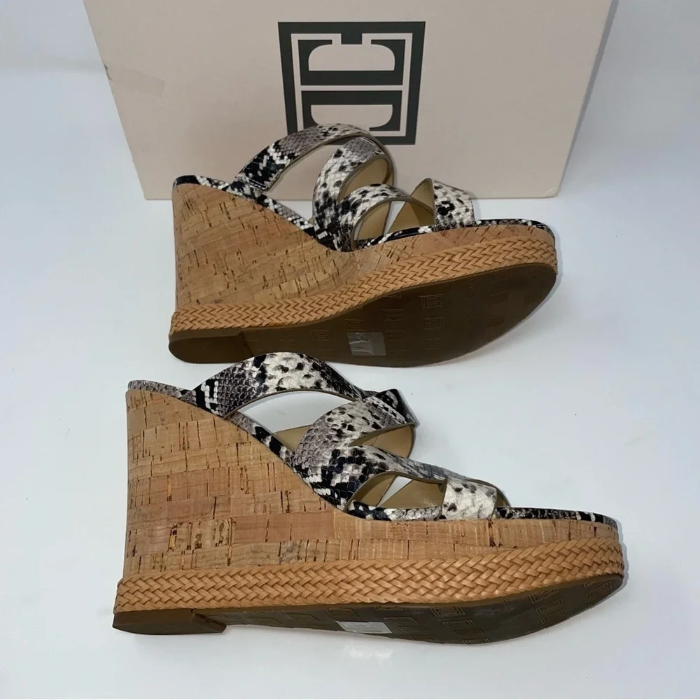 Ivanka Trump | Faux Snake Skin Open Toe Wedge Womens Size